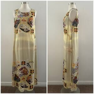 Vintage Citron Santa Monica Maxi Dress Women's M Asian Dyed Artsy 90's Y2K